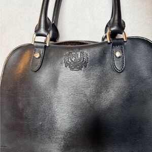 Ralph Lauren Black Embossed Crest Satchel like new only used once